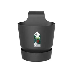 elho Greenville Easy Hanger 19.5 - Blumentopf für Balkon - 100% recyceltem Plastik - Ø 19.5 x H 23.7 cm - Schwarz/Living Schwarz