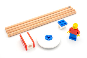 LEGO® Schreibwarenset - 4 Bleistifte, 1 Bleistiftspitzer, 1 Radiergummi, 1 Topper, 1 Legofigur