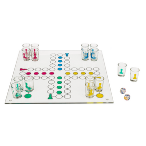 Ludo - Glas-Trinkspiel - 31 x 31 cm