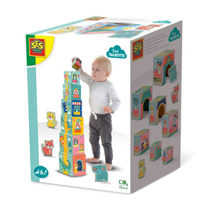 SES Stapelwürfel mit Tierfiguren