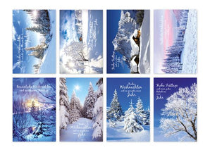 Winterlandschaft Weihnachtskarte - 8-fach sortiert