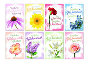 Blumen Geburtstagskarte - sortiert