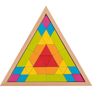 Goki  58590 Mosaik Legespiel Dreieck | Kreatives Holzspielzeug ab 3