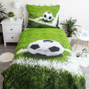 Fußball Bettwäsche - weiche Baumwolle 140x200 cm Kissen und Decke