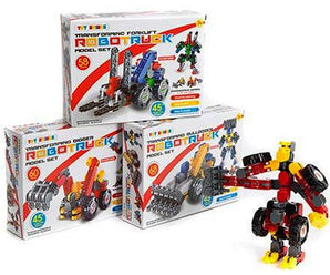 Bausteine set Robot LKW in box3 24x18cm 3-fach sortiert