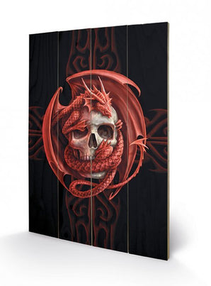 Anne Stokes Holzdruck Skull Embrace 40 x 60 cm