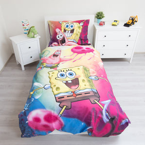 Spongebob Patrick Bettwäsche - 140x200 cm Baumwolle Kissen und Decke