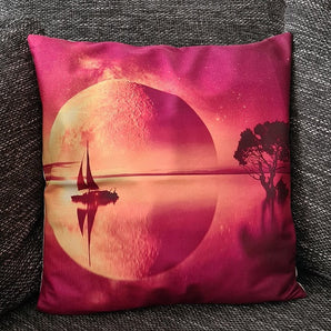 Kissenbezug Segelschiff im Sonnenuntergang - 45cm x 45cm
