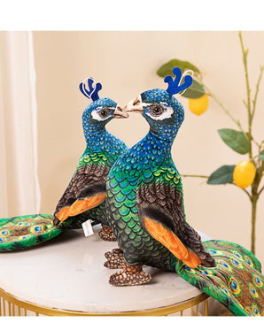 Blauer Pfau Kuscheltier - 28 cm Plüschtier Pfau Stofftier