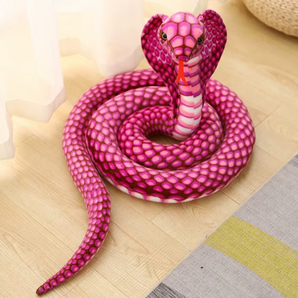 Kobra Schlange Kuscheltier - 80 cm Plüschtier Rosa Pink Stofftier