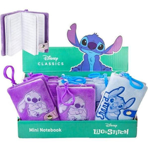 12 Stück Set Disney Lilo & Stitch – Mini-Plüsch-Notizbuch mit Clip (7 × 10 cm, sortiert im Display)
