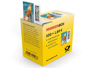 Markenbox "Raketenpost", Briefmarke zu 1,80 €, 100er-Box