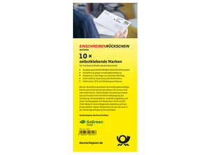 Einschreiben Rückschein, 10er- Marken-Set