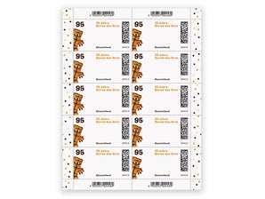 25 Jahre Bernd das Brot, Briefmarke zu 0,95 €, 10er-Bogen