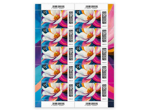 Blumengruß, Briefmarke zu 0,95 €, 10er-Bogen